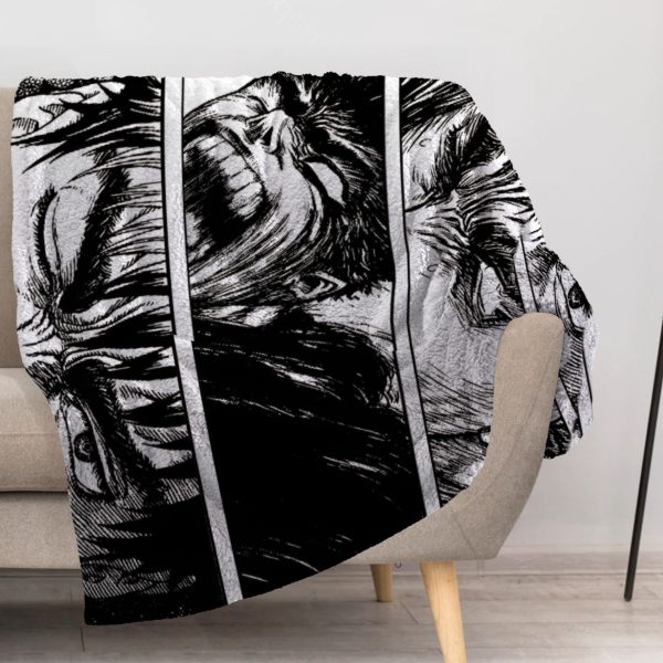 ZapMerch The Black Swordsman Blanket Japanese Manga Throw Blankets Couch Bed Living Room Decor Soft Durable Washable 57" X 50" SC00373-004