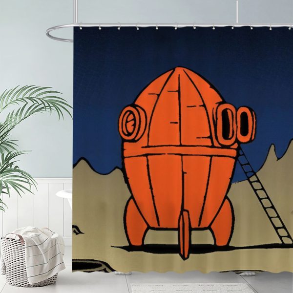 ZapMerch Cheese And Canine Adventures Shower Curtain, Animated Film Bathroom Decor, Waterproof Fabric Durable Easy Care Washable, 72"X72"(Hooks Not Included)