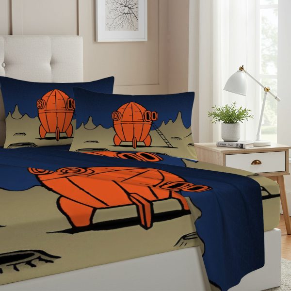 ZapMerch Twin Size Cheese And Canine Adventures Fitted Sheet Animated Film Bed Flat Sheets Bedding Set Deep Pockets Up To 16" Bedroom Decor With 1 Pillow Sham SC00382-009
