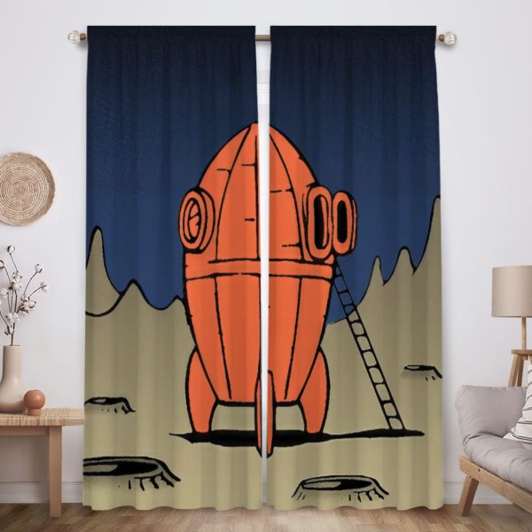 ZapMerch Cheese And Canine Adventures Window Curtains Animated Film Drapes Bedroom Home Room Decor Durable Fabric Machine Washable 82" X 84" SC00382-013