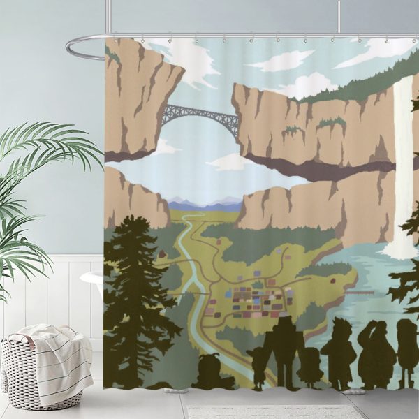 ZapMerch Mystery And Adventure Shower Curtain, Anime Bathroom Decor, Waterproof Fabric Durable Easy Care Washable, 72"X72"(Hooks Not Included)