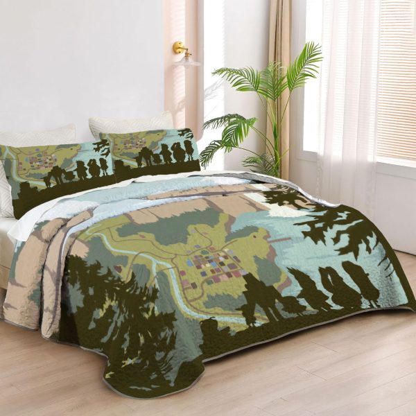 ZapMerch Mystery And Adventure Quilt Bedspreads Anime Bed Set Bedding Coverlet Fabric Washable SC00383-007