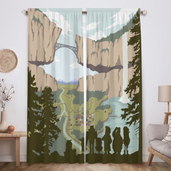 ZapMerch Mystery And Adventure Window Curtains Anime Drapes Bedroom Home Room Decor Durable Fabric Machine Washable 82" X 84" SC00383-013