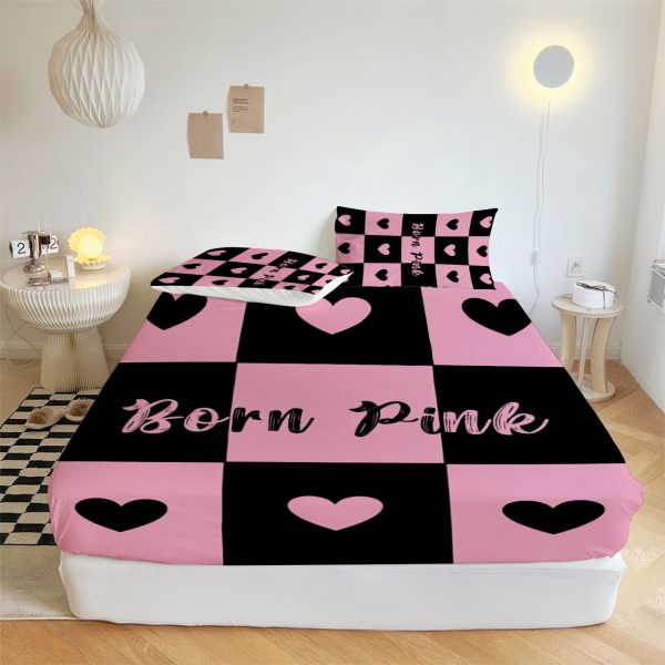 ZapMerch Charming Girl Group Fitted Sheet K-Pop Girl Group Bed Sheets Bedding Set Deep Pockets Up To 16" Bedroom Decor SC00385-006