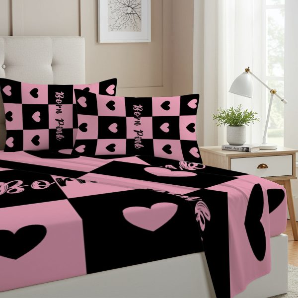 ZapMerch Twin Size Charming Girl Group Fitted Sheet K-Pop Girl Group Bed Flat Sheets Bedding Set Deep Pockets Up To 16" Bedroom Decor With 1 Pillow Sham SC00385-009