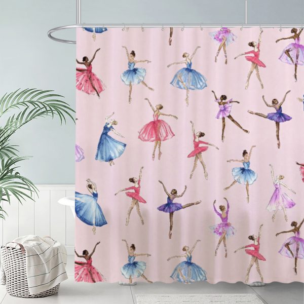 ZapMerch Dance Shower Curtain, Dance Bathroom Decor, Waterproof Fabric Durable Easy Care Washable, 72"X72"(Hooks Not Included) SC00392-002