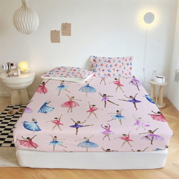 ZapMerch Dance Fitted Sheet Dance Bed Sheets Bedding Set Deep Pockets Up To 16" Bedroom Decor SC00392-006