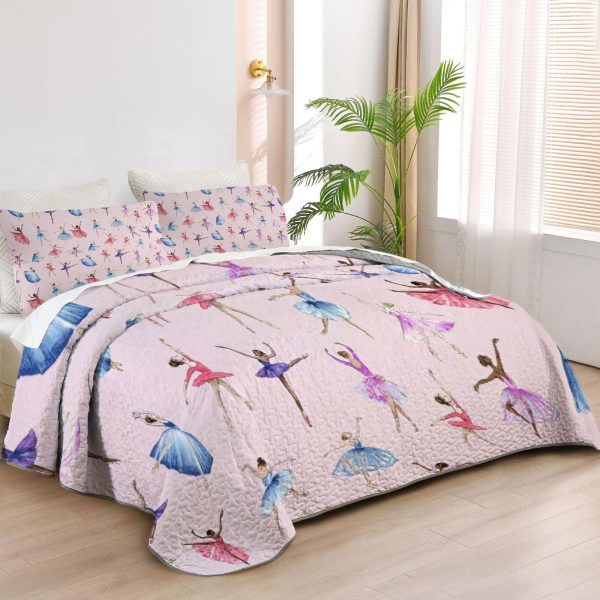 ZapMerch Dance Quilt Bedspreads Dance Bed Set Bedding Coverlet Fabric Washable SC00392-007