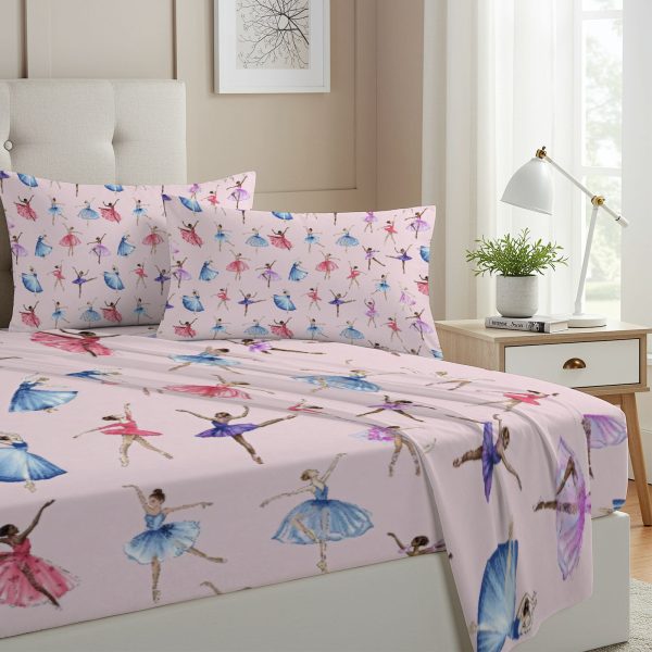ZapMerch Twin Size Dance Fitted Sheet Dance Bed Flat Sheets Bedding Set Deep Pockets Up To 16" Bedroom Decor With 1 Pillow Sham SC00392-009