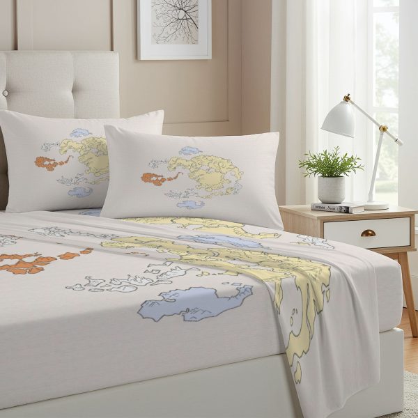 ZapMerch Twin Size Elemental Masters Fitted Sheet Fantasy Adventure Bed Flat Sheets Bedding Set Deep Pockets Up To 16" Bedroom Decor With 1 Pillow Sham SC00394-009
