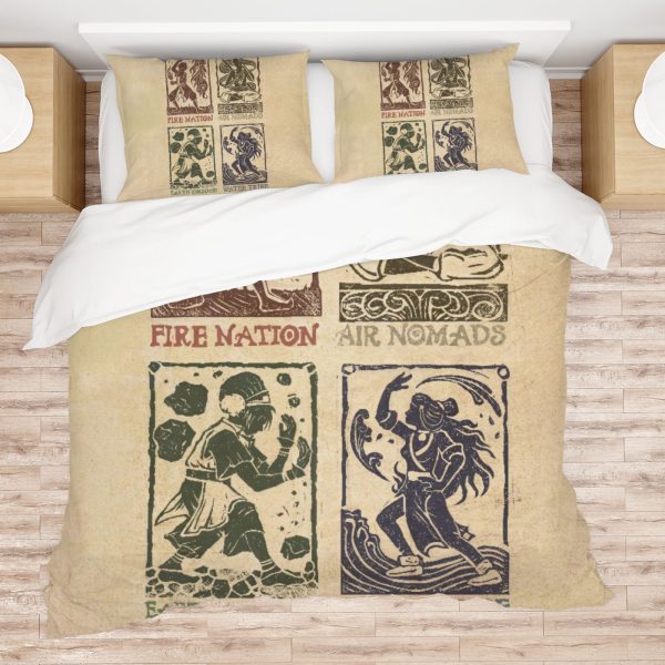 ZapMerch Elemental Masters Comforter Set Fantasy Adventure Bed Bedding Sets Bedroom Decor SC00395-005