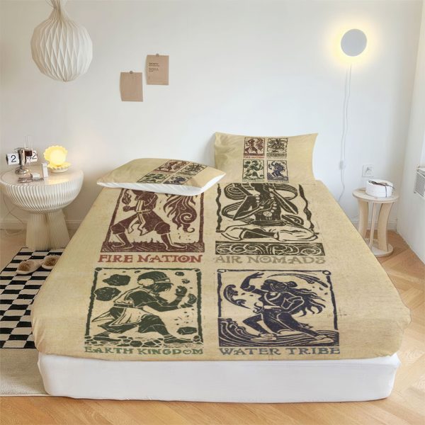 ZapMerch Elemental Masters Fitted Sheet Fantasy Adventure Bed Sheets Bedding Set Deep Pockets Up To 16" Bedroom Decor SC00395-006