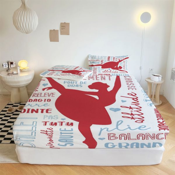 ZapMerch Dance Fitted Sheet Dance Bed Sheets Bedding Set Deep Pockets Up To 16" Bedroom Decor SC00396-006