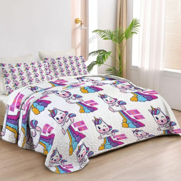 ZapMerch Adventurous Adley Quilt Bedspreads Creative Kiddo Bed Set Bedding Coverlet Fabric Washable SC00400-007