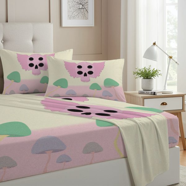 ZapMerch Twin Size Dollhouse Dreamer Fitted Sheet Singer Bed Flat Sheets Bedding Set Deep Pockets Up To 16" Bedroom Decor With 1 Pillow Sham SC00402-009
