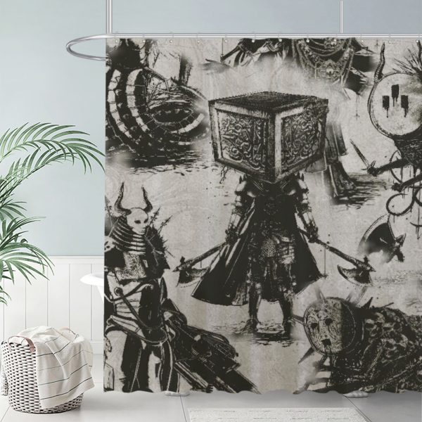 ZapMerch Slumber Mask Shower Curtain, Music Band Bathroom Decor, Waterproof Fabric Durable Easy Care Washable, 72"X72"(Hooks Not Included) SC00404-002