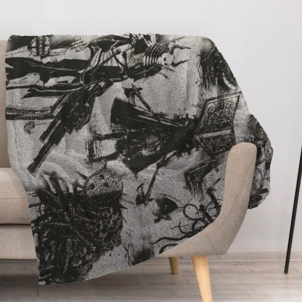 ZapMerch Slumber Mask Blanket Music Band Throw Blankets Couch Bed Living Room Decor Soft Durable Washable 57" X 50" SC00404-004