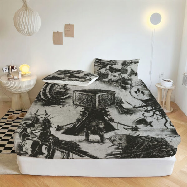 ZapMerch Slumber Mask Fitted Sheet Music Band Bed Sheets Bedding Set Deep Pockets Up To 16" Bedroom Decor SC00404-006