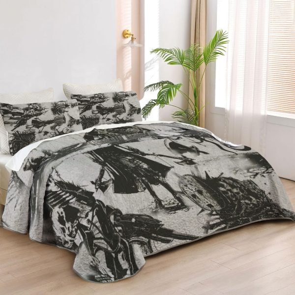 ZapMerch Slumber Mask Quilt Bedspreads Music Band Bed Set Bedding Coverlet Fabric Washable SC00404-007