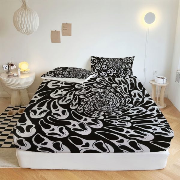 ZapMerch Fright Call Fitted Sheet Horror Film Bed Sheets Bedding Set Deep Pockets Up To 16" Bedroom Decor SC00413-006