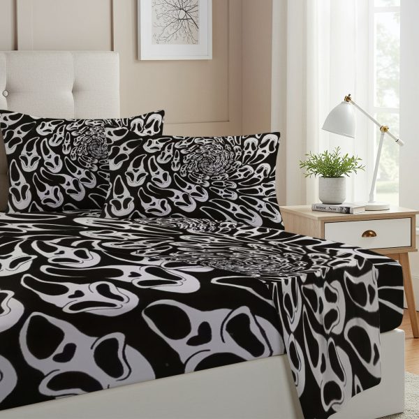 ZapMerch Twin Size Fright Call Fitted Sheet Horror Film Bed Flat Sheets Bedding Set Deep Pockets Up To 16" Bedroom Decor With 1 Pillow Sham SC00413-009