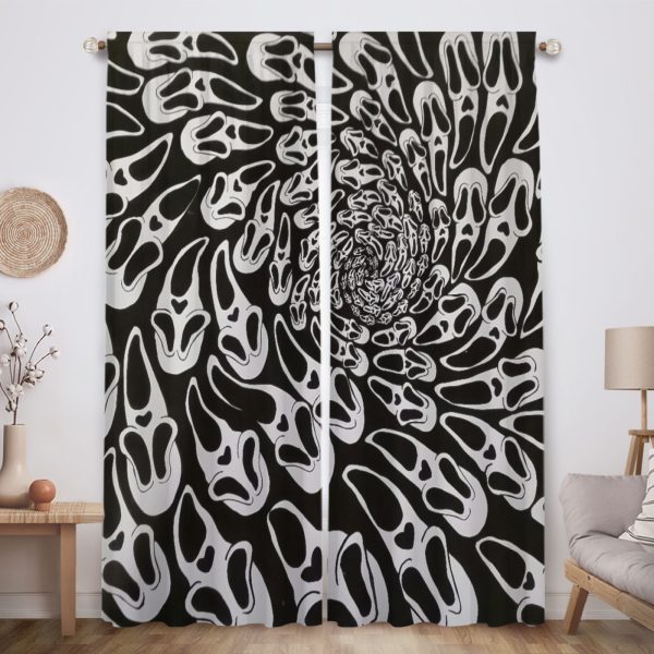 ZapMerch Fright Call Window Curtains Horror Film Drapes Bedroom Home Room Decor Durable Fabric Machine Washable 82" X 84" SC00413-013