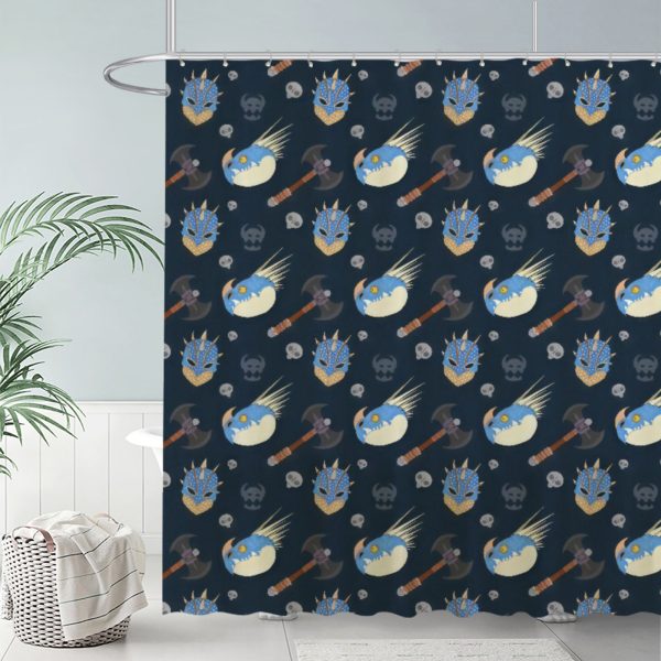 ZapMerch Dragon Academy Shower Curtain, Animated Film Bathroom Decor, Waterproof Fabric Durable Easy Care Washable, 72"X72"(Hooks Not Included) SC00416-002