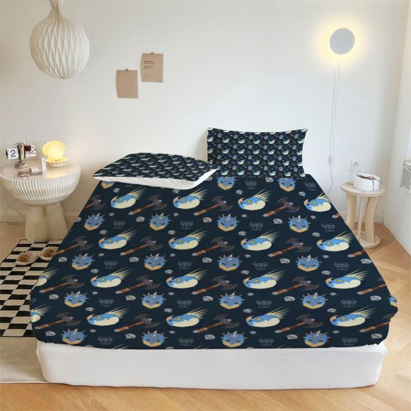 ZapMerch Dragon Academy Fitted Sheet Animated Film Bed Sheets Bedding Set Deep Pockets Up To 16" Bedroom Decor SC00416-006