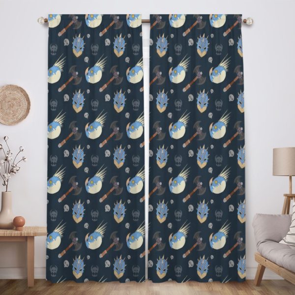 ZapMerch Dragon Academy Window Curtains Animated Film Drapes Bedroom Home Room Decor Durable Fabric Machine Washable 82" X 84" SC00416-013