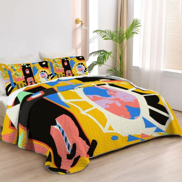 ZapMerch Chill Musician Quilt Bedspreads Soulful Lyricist Bed Set Bedding Coverlet Fabric Washable SC00417-007