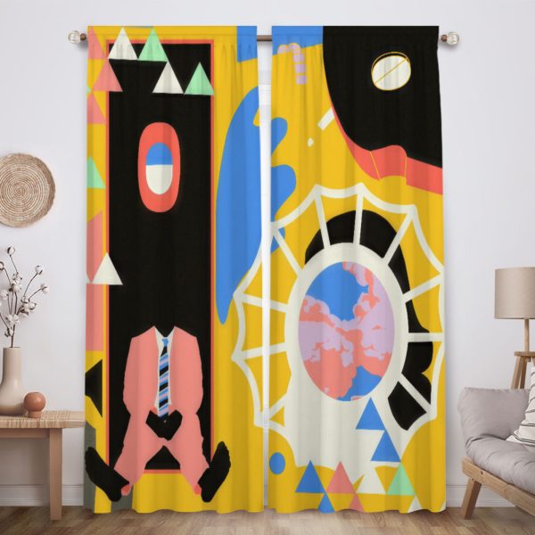 ZapMerch Chill Musician Window Curtains Soulful Lyricist Drapes Bedroom Home Room Decor Durable Fabric Machine Washable 82" X 84" SC00417-013