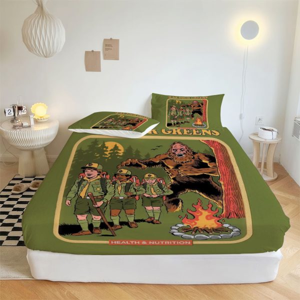 ZapMerch Camping Fitted Sheet Camping Bed Sheets Bedding Set Deep Pockets Up To 16" Bedroom Decor SC00423-006
