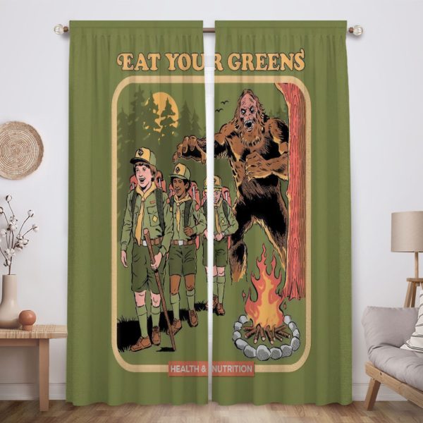 ZapMerch Camping Window Curtains Camping Drapes Bedroom Home Room Decor Durable Fabric Machine Washable 82" X 84" SC00423-013