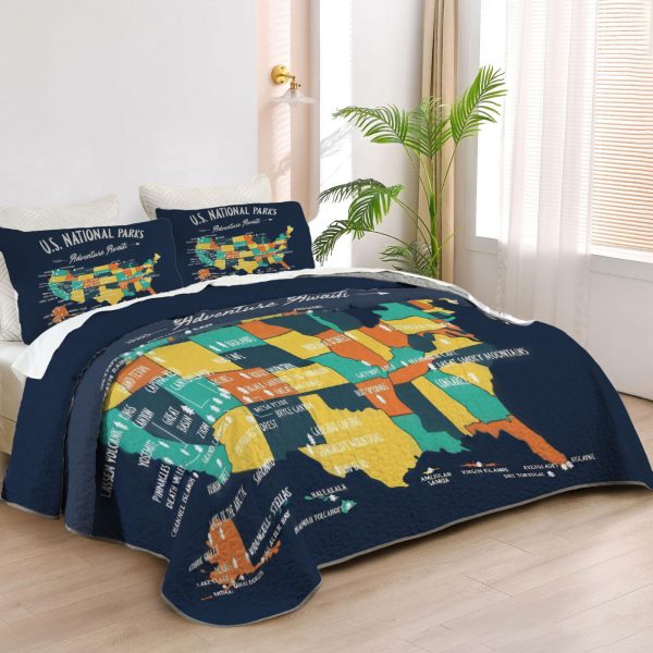 ZapMerch Camping Quilt Bedspreads Camping Bed Set Bedding Coverlet Fabric Washable SC00424-007