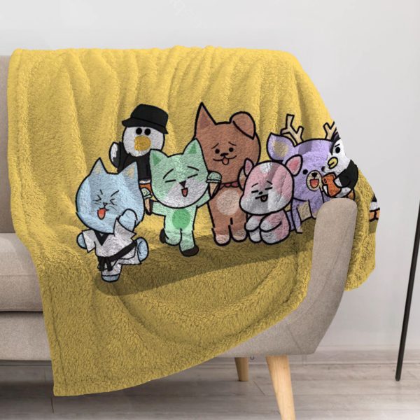 ZapMerch K-Pop Boy Band Blanket Star Chasers Throw Blankets Couch Bed Living Room Decor Soft Durable Washable 57" X 50" SC00426-004