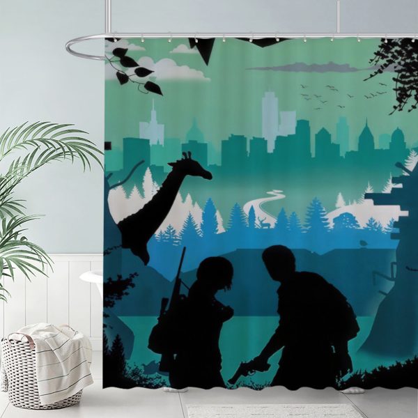 ZapMerch Infected Journey Shower Curtain, Video Game Bathroom Decor, Waterproof Fabric Durable Easy Care Washable, 72"X72"(Hooks Not Included)