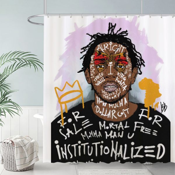 ZapMerch Lyricist King Shower Curtain, Hip-Hop Artist Bathroom Decor, Waterproof Fabric Durable Easy Care Washable, 72"X72"(Hooks Not Included) SC00436-002