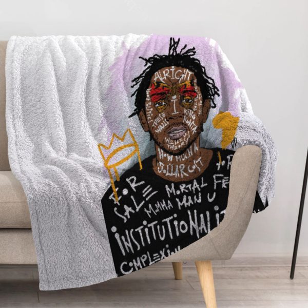 ZapMerch Lyricist King Blanket Hip-Hop Artist Throw Blankets Couch Bed Living Room Decor Soft Durable Washable 57" X 50" SC00436-004