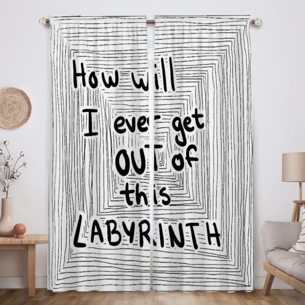 ZapMerch Fantasy Film Window Curtains Film Drapes Bedroom Home Room Decor Durable Fabric Machine Washable 82" X 84" SC00439-013