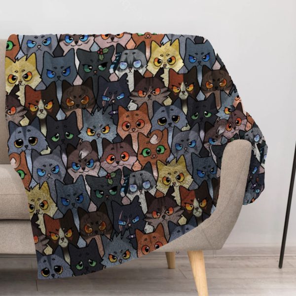 ZapMerch Feline Heroes Blanket Forest Warriors Throw Blankets Couch Bed Living Room Decor Soft Durable Washable 57" X 50" SC00447-004