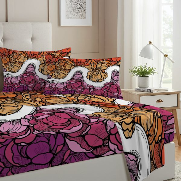 ZapMerch Twin Size Lesbian Fitted Sheet Lesbian Bed Flat Sheets Bedding Set Deep Pockets Up To 16" Bedroom Decor With 1 Pillow Sham SC00453-009