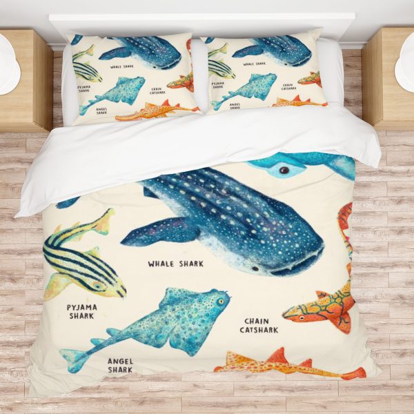 ZapMerch Shark Comforter Set Shark Bed Bedding Sets Bedroom Decor SC00459-005