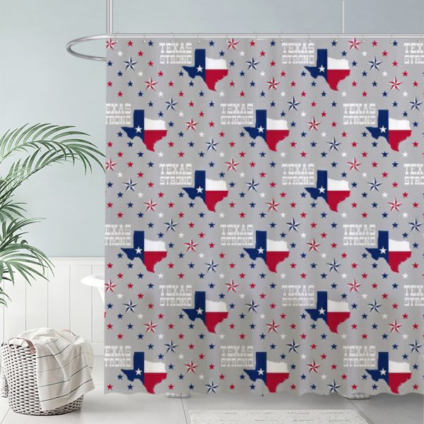 ZapMerch Houston Gridiron Warriors Shower Curtain, American Football Bathroom Decor, Waterproof Fabric Durable Easy Care Washable, 72"X72"(Hooks Not Included) SC00464-002