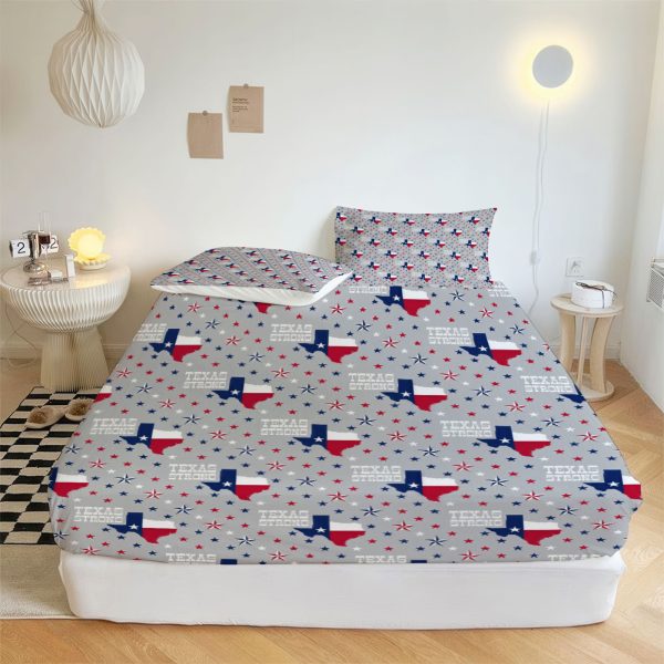 ZapMerch Houston Gridiron Warriors Fitted Sheet American Football Bed Sheets Bedding Set Deep Pockets Up To 16" Bedroom Decor SC00464-006