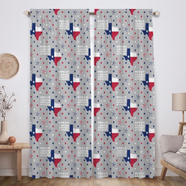 ZapMerch Houston Gridiron Warriors Window Curtains American Football Drapes Bedroom Home Room Decor Durable Fabric Machine Washable 82" X 84" SC00464-013