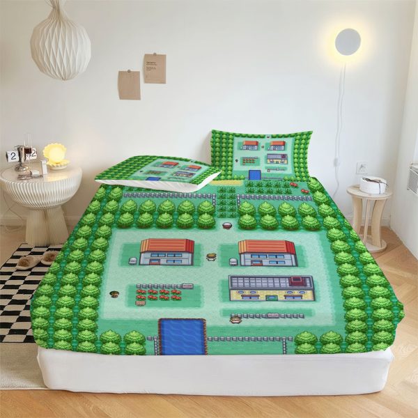 ZapMerch Monster Friends Fitted Sheet Anime Bed Sheets Bedding Set Deep Pockets Up To 16" Bedroom Decor SC00465-006