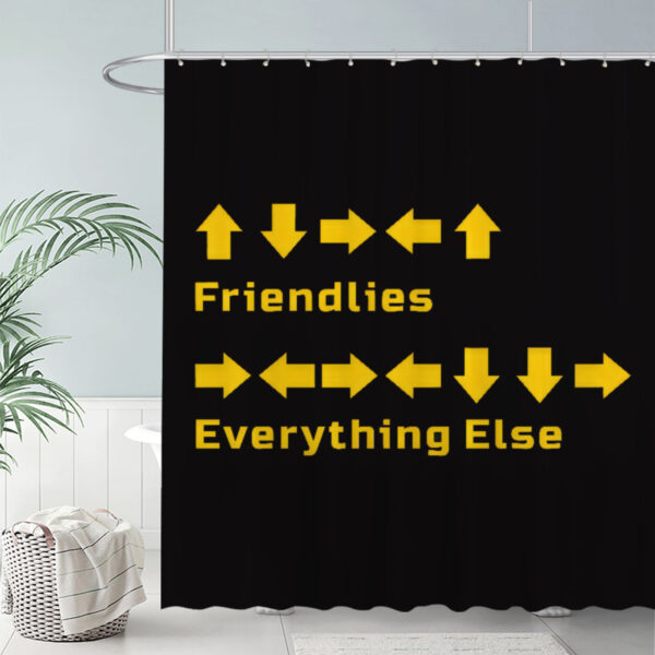 ZapMerch Yellow Directional Arrows Shower Curtain Black Design Bathroom Decor Waterproof Fabric Durable Easy Care Washable 72"X72"(Hooks Not Included)