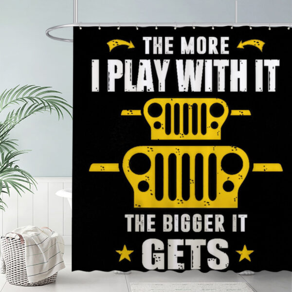 ZapMerch Bold Yellow Text Shower Curtain Vehicle Front Grills Bathroom Decor Waterproof Fabric Durable Easy Care Washable 72"X72"(Hooks Not Included)