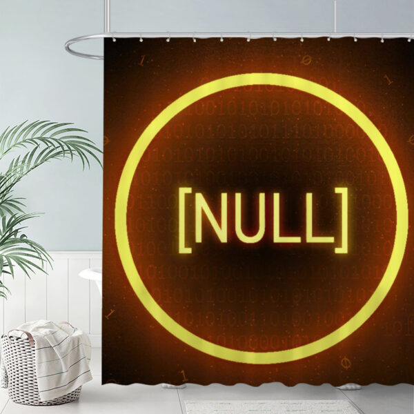 ZapMerch Glowing Null Symbol Shower Curtain Binary Code Bathroom Decor Waterproof Fabric Durable Easy Care Washable 72"X72"(Hooks Not Included)