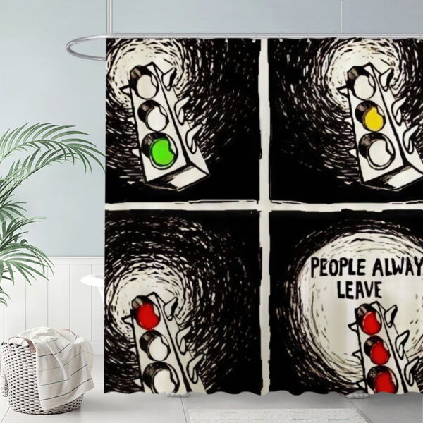 Traffic Light Stages Shower Curtain Hand-Drawn Dark Bathroom Decor 72"X72"(Hooks Not Included)